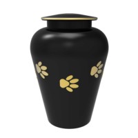 Keramik-Tierurne schwarz-gold